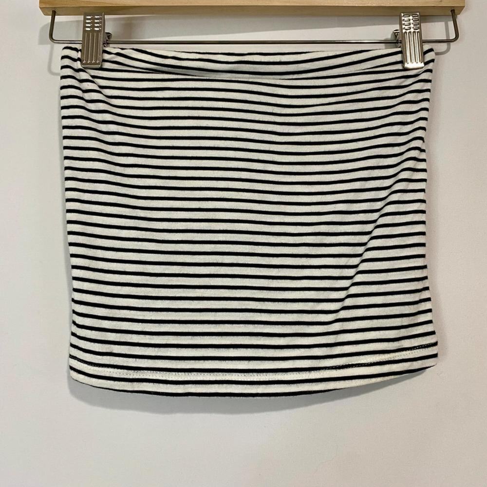 American Eagle Outfitters Women's Soft & Sexy Crop Top Black White Stripe XS EUC